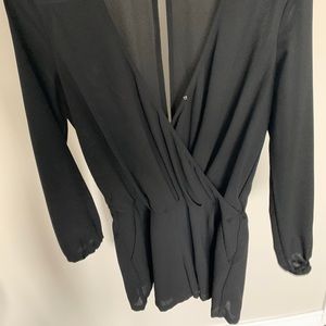 Black long sleeve romper